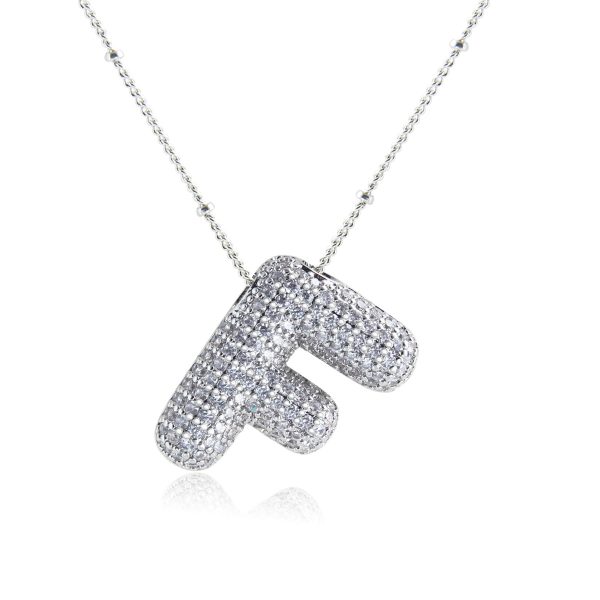 Silver-Plated Hollow 26-Letter Zircon Necklace for Women - Image 11